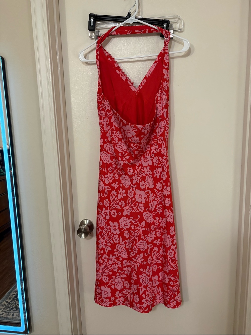 Laundry By Shelli Segal Red and Pink Floral Halter Jumpsuit - Picture 6 of 8